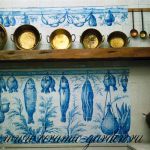 панно ручной росписи для фартука на кухню